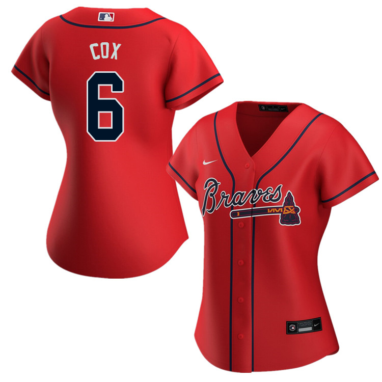 Nike Women #6 Bobby Cox Atlanta Braves Baseball Jerseys Sale-Red